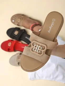 Sale Damskie klapki na płaskiej podeszwie ChicStep Klapki Płaskie