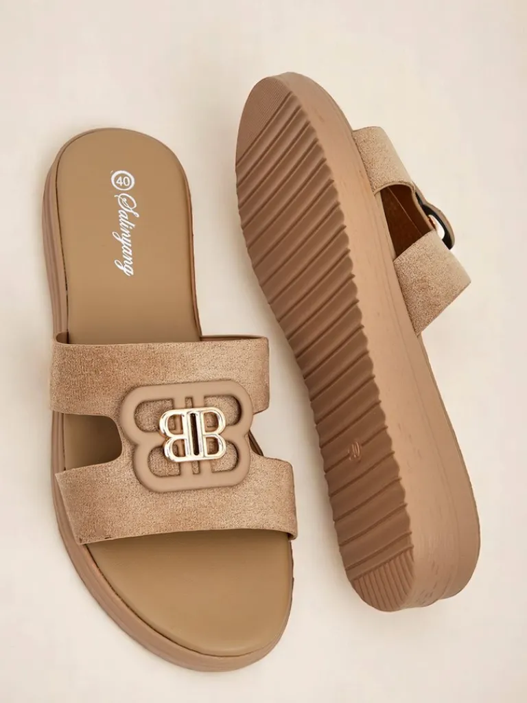 Sale Damskie klapki na płaskiej podeszwie ChicStep Klapki Płaskie