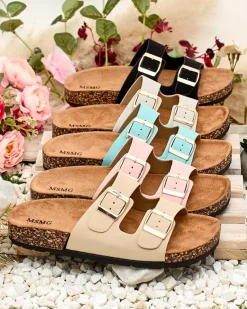 New Damskie klapki na płaskiej podeszwie Rill Klapki Płaskie