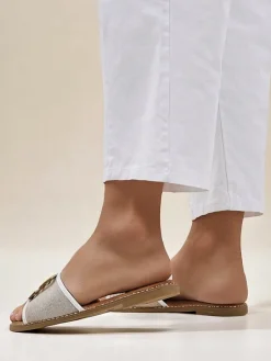 Best Damskie klapki na płaskiej podeszwie Rorole Klapki Płaskie