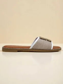 Best Damskie klapki na płaskiej podeszwie Rorole Klapki Płaskie