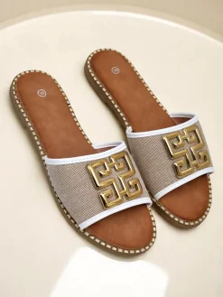 Best Damskie klapki na płaskiej podeszwie Rorole Klapki Płaskie