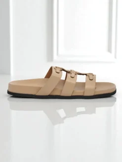 Outlet Damskie klapki w stylu rzymianek Roma Klapki Płaskie