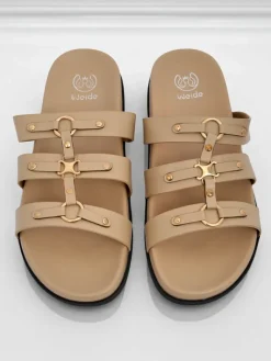 Outlet Damskie klapki w stylu rzymianek Roma Klapki Płaskie