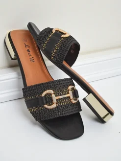 Best Damskie klapki plecione z ozdobą Aeterna Klapki Płaskie