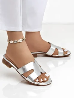 New Damskie klapki na płaskiej podeszwie SilverEase Klapki Płaskie