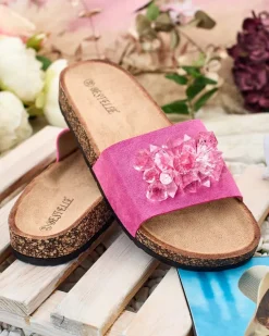 Best Damskie klapki z kryształkami Villo Klapki Płaskie