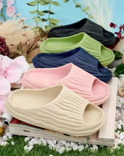 Clearance Damskie klapki gumowe Magged Klapki Płaskie