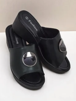 Online Damskie klapki na koturnie Elira Klapki Na Obcasie