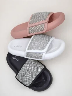 Clearance Damskie klapki na płaskiej podeszwie Sparkle Step Klapki Płaskie