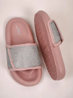 Clearance Damskie klapki na płaskiej podeszwie Sparkle Step Klapki Płaskie