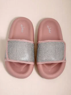 Clearance Damskie klapki na płaskiej podeszwie Sparkle Step Klapki Płaskie