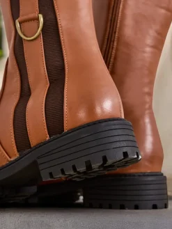 Damskie kozaki Delroz Kozaki Na Płaskim Obcasie|Kozaki Bez Ocieplenia