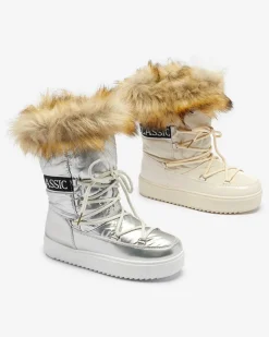 Damskie lakierowane buty a'la śniegowce w m kolorze Fursav Śniegowce