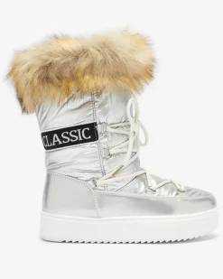 Damskie lakierowane buty a'la śniegowce w m kolorze Fursav Śniegowce
