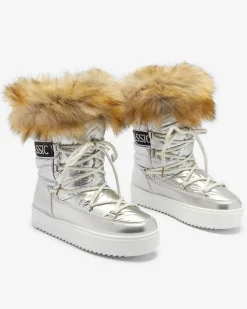Damskie lakierowane buty a'la śniegowce w m kolorze Fursav Śniegowce