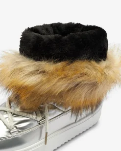 Damskie lakierowane buty a'la śniegowce w m kolorze Fursav Śniegowce