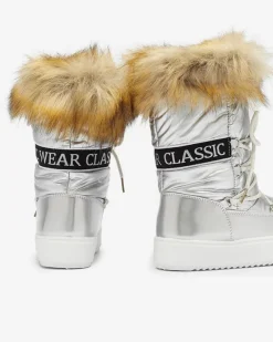 Damskie lakierowane buty a'la śniegowce w m kolorze Fursav Śniegowce