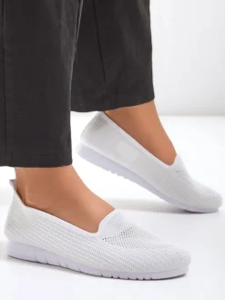 Discount Damskie materiałowe mokasyny Caerit Mokasyny Na Płaskiej Podeszwie