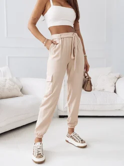 Damskie materiałowe spodnie typu bojówki Spodnie Cargo|Spodnie Materiałowe