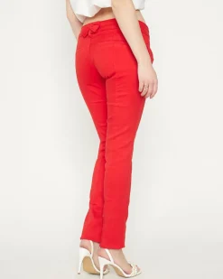 Hot Damskie materiałowe spodnie z niskim stanem w m kolorze Spodnie Materiałowe