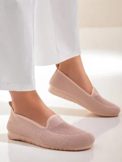 Sale Damskie materiałowe mokasyny Caerit Mokasyny Na Płaskiej Podeszwie