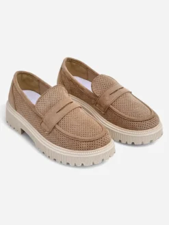 Discount Damskie mokasyny eko zamszowe Dunes Mokasyny Na Płaskiej Podeszwie