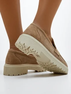 Discount Damskie mokasyny eko zamszowe Dunes Mokasyny Na Płaskiej Podeszwie