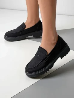 Clearance Damskie mokasyny eko zamszowe Dunes Mokasyny Na Płaskiej Podeszwie