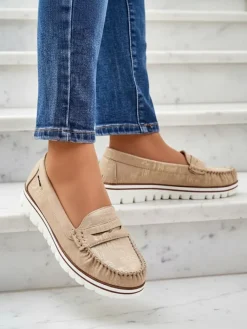 New Damskie mokasyny eko zamszowe Bellisse Mokasyny Na Płaskiej Podeszwie