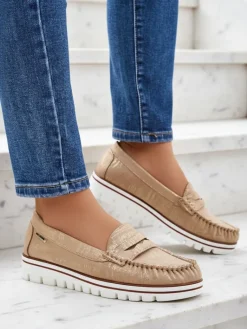 New Damskie mokasyny eko zamszowe Bellisse Mokasyny Na Płaskiej Podeszwie