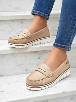 New Damskie mokasyny eko zamszowe Bellisse Mokasyny Na Płaskiej Podeszwie