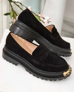 Sale Damskie mokasyny eko zamszowe Retillum Półbuty|Mokasyny Na Płaskiej Podeszwie