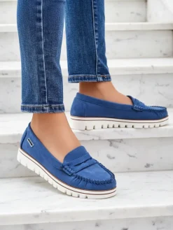 Best Damskie mokasyny eko zamszowe Bellisse Mokasyny Na Płaskiej Podeszwie