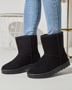 Outlet Damskie ocieplane eko-zamszowe buty a'la śniegowce w m kolorze Xetik Śniegowce