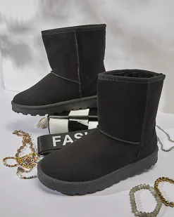 Outlet Damskie ocieplane eko-zamszowe buty a'la śniegowce w m kolorze Xetik Śniegowce