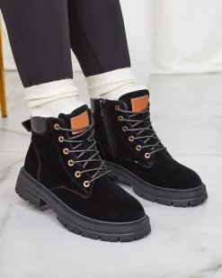 New Damskie ocieplane botki typu trapery w kolorze m Radoras Trapery|Botki Z Delikatnym Ociepleniem