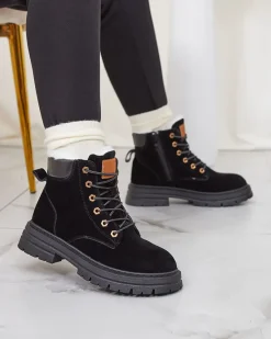 New Damskie ocieplane botki typu trapery w kolorze m Radoras Trapery|Botki Z Delikatnym Ociepleniem