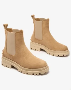 Best Damskie ocieplane botki w kolorze Comfy Walk Botki Z Delikatnym Ociepleniem|Botki Na Płaskim Obcasie