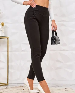 Outlet Damskie ocieplane spodnie typu tregginsy Legginsy / Tregginsy