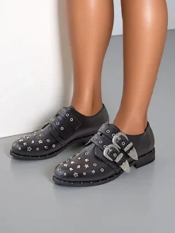 Best Damskie półbuty z dżetami i klamrami Goffel Półbuty