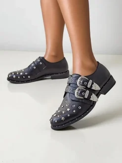 Best Damskie półbuty z dżetami i klamrami Goffel Półbuty