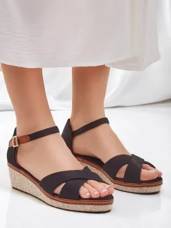 Sale Damskie sandały na koturnie bez palca Terrific Sandały Na Koturnie