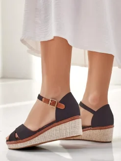 Sale Damskie sandały na koturnie bez palca Terrific Sandały Na Koturnie