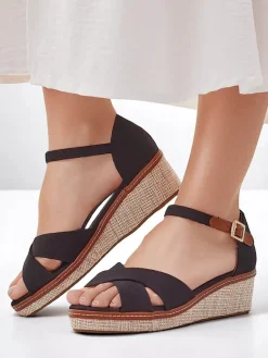 Sale Damskie sandały na koturnie bez palca Terrific Sandały Na Koturnie