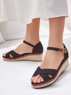 Sale Damskie sandały na koturnie bez palca Terrific Sandały Na Koturnie
