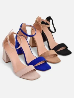 Sale Damskie sandały eko zamszowe Qwadrat Buty Na Wielkie Wyjście|Sandały Na Słupku