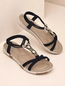 Outlet Damskie sandały z ozdobami Veve Ugc|Sandały Płaskie