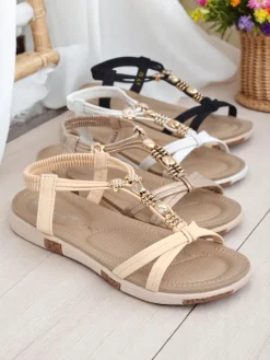 Outlet Damskie sandały z ozdobami Veve Ugc|Sandały Płaskie