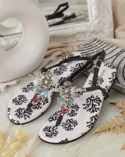 Sale Damskie sandałki typu japonki Lollisa Sandały Płaskie